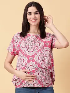 PURPLE FLAUNT Maternity Print Top