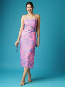 Globus Printed Sleeveless Sheath Midi Dress