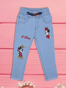 A-Okay Girls Slim Fit High-Rise Clean Look Embroidered Cotton Jeans