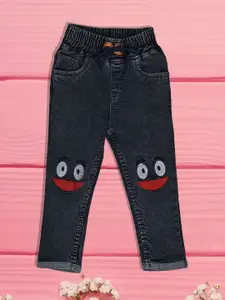 A-Okay Girls Slim Fit High-Rise Embroidered Cotton Jeans