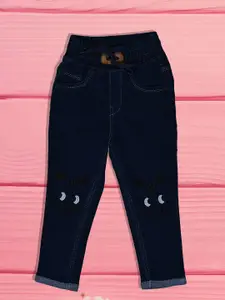 A-Okay Girls Slim Fit High-Rise Embroidered Cotton Jeans