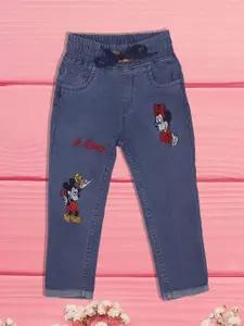 A-Okay Girls Slim Fit High-Rise Slash Knee Embroidered Jeans