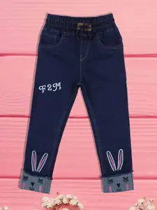 A-Okay Girls Slim Fit High-Rise Clean Look Embroidered Cotton Jeans