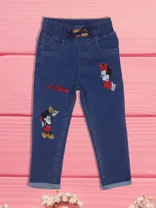 A-Okay Girls Slim Fit High-Rise Clean Look Embroidered Cotton Jeans