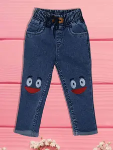 A-Okay Girls Slim Fit High-Rise Embroidered Cotton Jeans