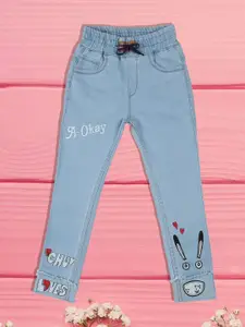 A-Okay Girls Slim Fit High-Rise Embroidered Cotton Jeans
