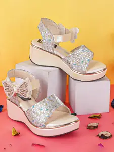 BAESD Girls Embellished Open Toe Wedge Heels
