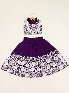 BAESD Girls Embroidered Thread Work Ready to Wear Lehenga & Blouse