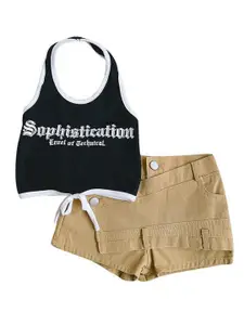 StyleCast x Revolte Girls Printed Pure Cotton Top with Shorts