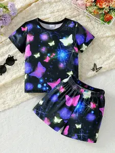 StyleCast x Revolte Girls Printed Round Neck T-shirt with Shorts