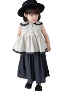 StyleCast x Revolte Girls Peter Pan Collar Pure Cotton Top with Skirt