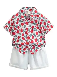 StyleCast x Revolte Boys Printed Pure Cotton Shirt With Short