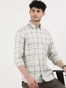 Tommy Hilfiger Men Windowpane Checks Opaque Checked Casual Shirt