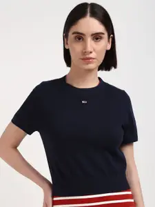 Tommy Hilfiger Women Crop Pullover with Embroidered Detail Sweaters