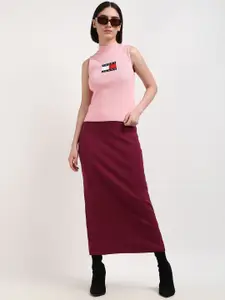 Tommy Hilfiger Women Solid Vest with Embroidered Detail Sweater