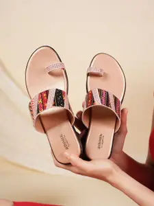 Anouk Printed Party Block Pumps