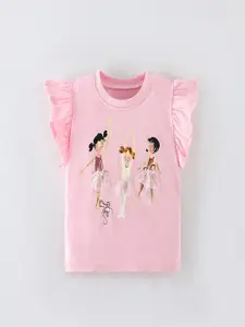 StyleCast Girls Graphic Print Round Neck T-shirt