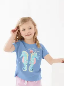 StyleCast Girls Graphic Printed Round Neck T-shirt