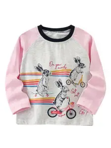 StyleCast Girls Graphic Printed Round Neck T-shirt