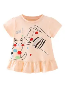 StyleCast Girls Graphic Printed Round Neck T-shirt