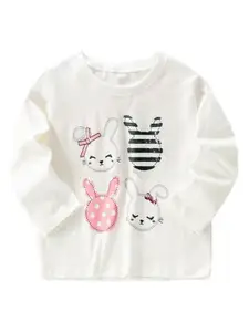 StyleCast Girls Graphic Printed Round Neck T-shirt