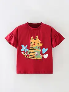 StyleCast Girls Printed Round Neck Cotton T-shirt