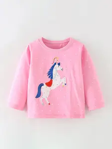 StyleCast Girls Printed Round Neck Cotton T-shirt