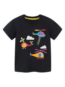 StyleCast Boys Printed Solid Round Neck Cotton T-shirt
