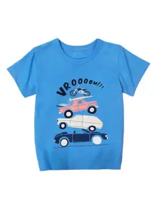 StyleCast Boys Self Design Printed Round Neck Cotton T-shirt