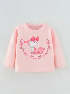 StyleCast Girls Printed Round Neck Cotton T-shirt