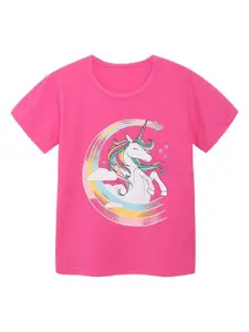 StyleCast Girls Printed Round Neck Cotton T-shirt