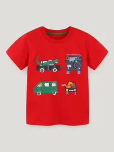 StyleCast Boys Graphic Printed Solid Round Neck Cotton T-shirt