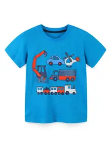 StyleCast Boys Printed Solid Round Neck Cotton T-shirt