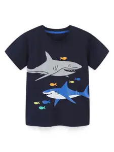 StyleCast Boys Graphic Printed Solid Nautical Round Neck Cotton T-shirt