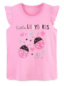 StyleCast Girls Printed Solid Round Neck Cotton T-shirt