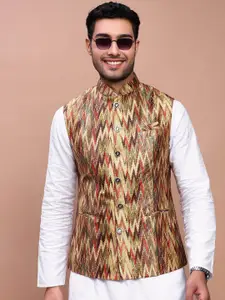 SHOWOFF Embroidered Slim-Fit Nehru Jackets