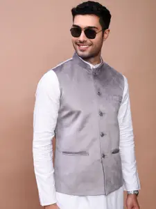 SHOWOFF Woven Design Slim Fit Nehru Jackets