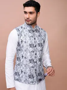 SHOWOFF Embroidered Slim Fit Nehru Jackets