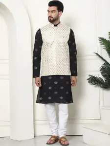 SOJANYA Men Embroidered Regular Kurta with Churidar
