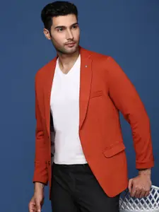 SHOWOFF Single-Breasted Slim-Fit Cotton Formal Blazer