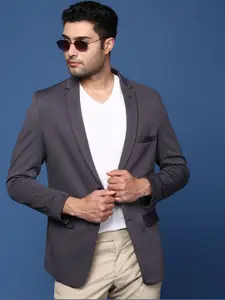 SHOWOFF Slim-Fit Single Breasted Cotton Blazer