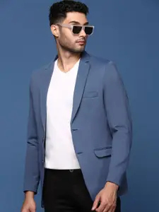 SHOWOFF Slim Fit Cotton Single Breasted Blazers