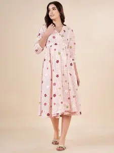 AKKRITI BY PANTALOONS Floral Print A-Line Midi Dress