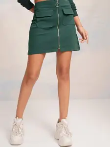 Tokyo Talkies Front Flap Pocket Mini Skirt