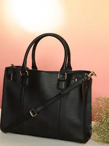 Mast & Harbour Women's Textured PU Structured Solid Handheld Handbags