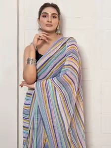 Mitera Striped Pure Georgette Ready to Wear Saree