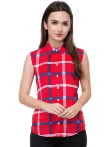 DressBerry Women Smart Opaque Checked Party Shirt