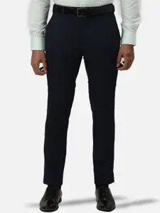 Park Avenue Men Checkered  Slim Fit Trousers