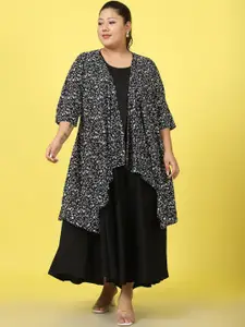 theRebelinme Printed Plus Size A-Line Maxi Dress