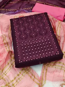 KIMISHA Ethnic Motifs Embroidered Sequinned Unstitched Dress Material